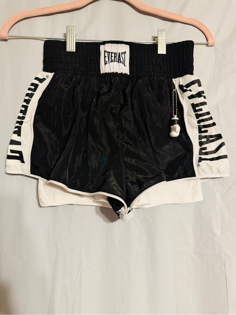 Forever 21 x Everlast Boxing Shorts XS Black White NWT Athletic Y2K